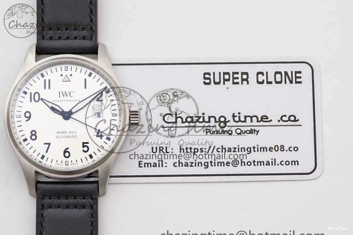 MIROTIME 0131 UrbanStyle Mark XVIII IW327012 SS M+F 1:1 Best Edition White Dial on Black Leather Strap A 7054